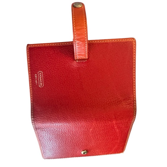 Coach Red Leather Wallet with Snap Closure - Picture 3 of 11